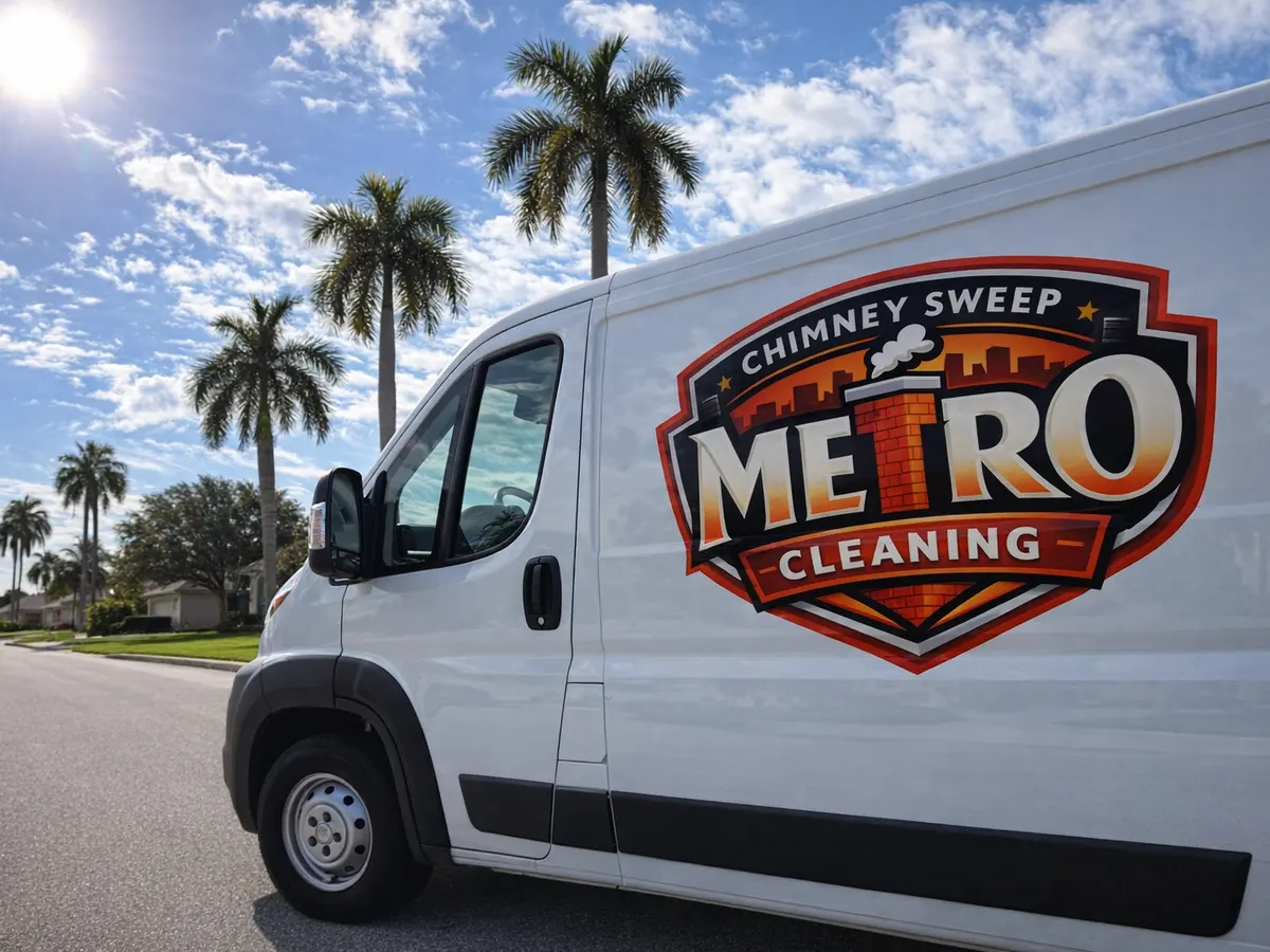 Service van arriving on a Lakeland, FL street — local same-day coverage
